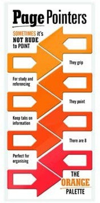 

If by Chitra Page Pointers Plastic Clip Bookmark(Funky, Orange)