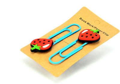

Enwraps Strawberry 4 pcs Metal Clip Bookmark(Cartoon, Multicolor)