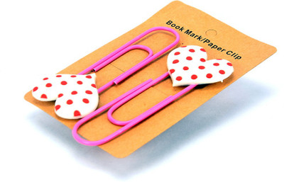 

Enwraps Polka Dots Heart 4 pcs Metal Clip Bookmark(Cartoon, Multicolor)