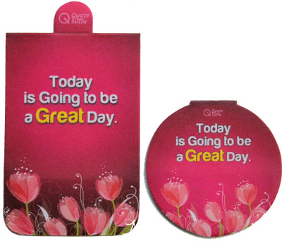 

QuoteSutra Today Is Going To Be a Great Day Set of 2 Magnetic Bookmarks Bookmark(Inspirational, Pink)