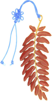 

Temple Trees Red Leaf Metal Bookmark Bookmark(General, Gold Plated With Color)