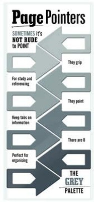 

If by Chitra Page Pointers Plastic Clip Bookmark(Funky, Grey)