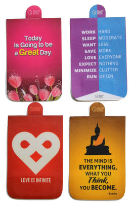 

QuoteSutra Food For Your Soul Collection of Four Magnetic Bookmarks Bookmark(Inspirational, Multicolor, Pink, Yellow, Red)