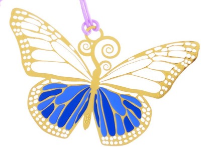 

Temple Trees Butterfly Metal Bookmark Bookmark(General, Gold Plated With Color)