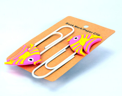 

Enwraps Striped Fish 4 pcs Metal Clip Bookmark(Cartoon, Multicolor)