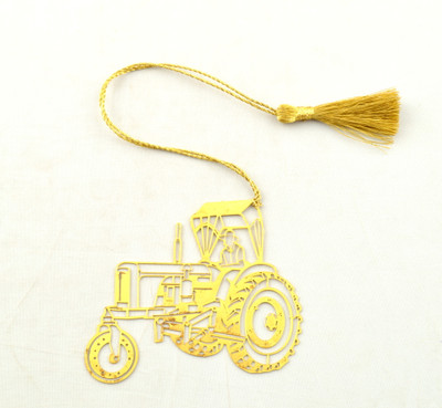 Capra Tractor Metal Bookmark(India Inspired, Yellow)