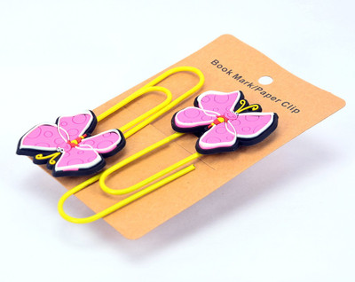 

Enwraps Pink Butterfly 4 pcs Metal Clip Bookmark(Cartoon, Multicolor)
