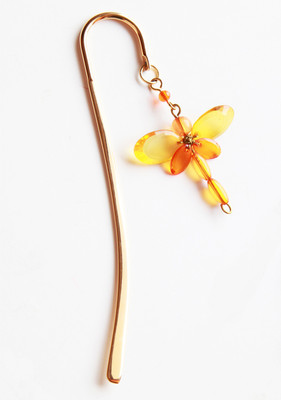 kanhai Dragonfly Tiny Metal Clip Bookmark(Garden, Yellow, Orange) kanhai Dragonfly Tiny Metal Clip Bookmark(Garden, Yellow, Orange)