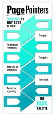 

If by Chitra Page Pointers Plastic Clip Bookmark(Funky, Blue)