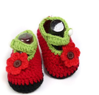 

Babyoodles Booties(Toe to Heel Length - 10 cm deep red)