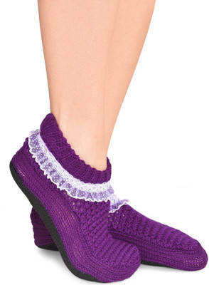

Senora BTN-1 PURPLE Booties(Toe to Heel Length - 24 cm Purple)