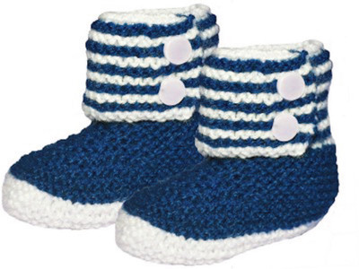 

MFJ Blue Baby Booties Booties(Toe to Heel Length - 11 cm Blue)