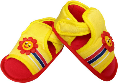 

Littly Designer Baby Boys & Girls Soft base Booties(Toe to Heel Length - 11 cm Yellow)