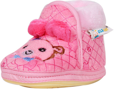 Ole Baby Booties(Toe to Heel Length - 12 cm Pink)