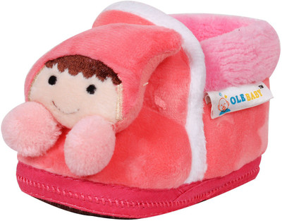 

Ole Baby Cute Noddy Plush Soft Furry Organic 3d Toons 3-12 Months Booties(Toe to Heel Length - 12 cm Pink)