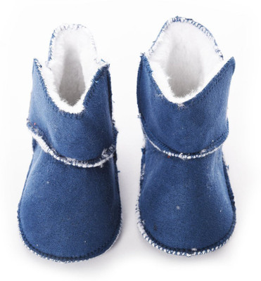 Baby Bucket Booties(Toe to Heel Length - 12 cm Blue)