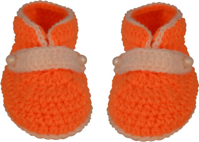 

Graykart Baby wool shoes /Pre walker Booties(Toe to Heel Length - 9 cm Orange)