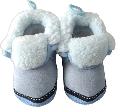 

Mebear Multicolor Booties(Toe to Heel Length - 12 cm Sky Blue + Brown)