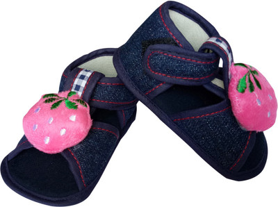 

Littly Denim Baby Boys & Girls Soft base Booties(Toe to Heel Length - 10 cm Blue)