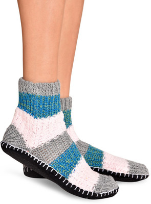 

Senora LBT-4 GREY PINK Booties(Toe to Heel Length - 24 cm Grey)