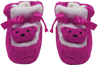 

Neska Moda Teddy 0 To 12 Month Baby Booties(Toe to Heel Length - 10 cm Pink)