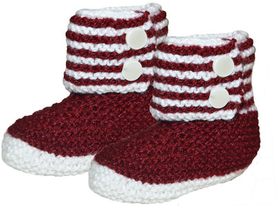 

MFJ Maroon Baby Booties(Toe to Heel Length - 11 cm Maroon)