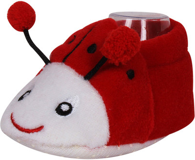 Ole Baby LadyBug Soft Organic Ole Toons 6-15 Months Booties(Toe to Heel Length - 11 cm Red)