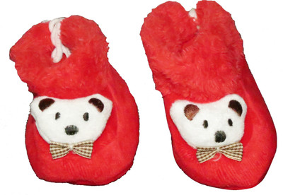 

Neska Moda Teddy 0 To 12 Month Baby Booties(Toe to Heel Length - 10 cm Red)