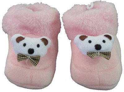 

Neska Moda Teddy 0 To 12 Month Baby Booties(Toe to Heel Length - 10 cm Pink)