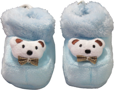 

Neska Moda Teddy 0 To 12 Month Baby Booties(Toe to Heel Length - 10 cm Blue)