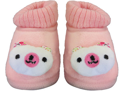 

Neska Moda Panda 0 To 12 Month Baby Booties(Toe to Heel Length - 10 cm Pink)