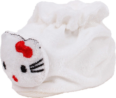 

Ole Baby Cute Hello Kitty Soft Velvet Furry Friend Smiling Cartoon Booties(Toe to Heel Length - 10 cm White)