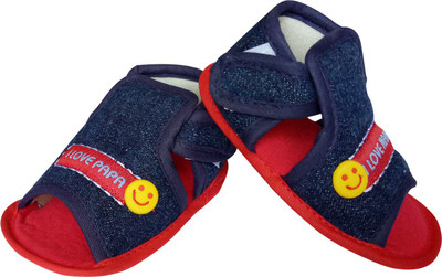 

Littly Designer Baby Boys & Girls Soft base Booties(Toe to Heel Length - 10 cm Blue)