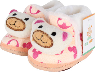 

Ole Baby Soft Furry 3d Toons Anti-Skid Booties(Toe to Heel Length - 11 cm Orange)