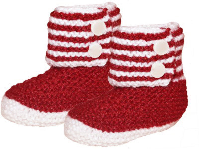 

MFJ Red Baby Booties(Toe to Heel Length - 11 cm Red)