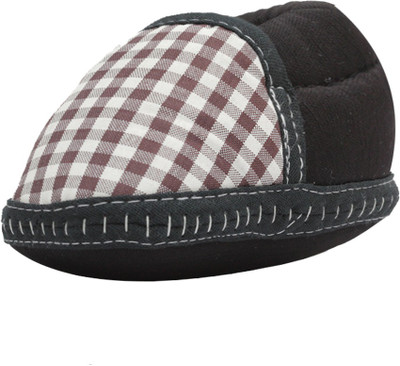 Small Toes Checkered Primium Baby Booty in Black Booties(Toe to Heel Length - 11 cm Black)