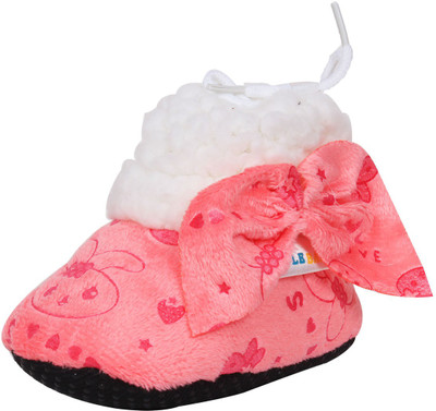 

Ole Baby Bow Style Teddy Star Soft Furry Organic Toons 3-12 Months Booties(Toe to Heel Length - 11 cm Orange)