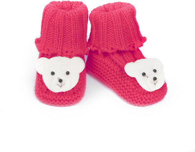 Babyoodles Booties(Toe to Heel Length - 10 cm Pink)