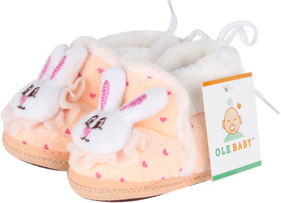 

Ole Baby Soft Furry 3d Toons Anti-Skid Booties(Toe to Heel Length - 11 cm Orange)