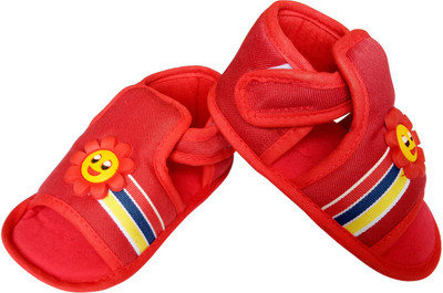 

Littly Designer Baby Boys & Girls Soft base Booties(Toe to Heel Length - 11 cm Red)