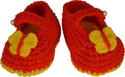 

Graykart Knitted wool shoes Booties(Toe to Heel Length - 9 cm Red)