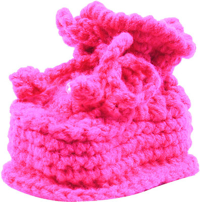 

Ole Baby Soft Handmade Crochet Knit Sock Infant Woolen Shoes.0-12 months Booties(Toe to Heel Length - 10 cm Pink)