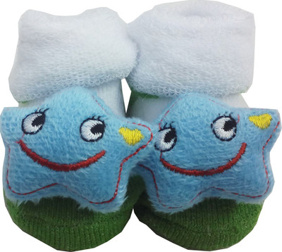 Squnibee Towel socks Booties(Toe to Heel Length - 8 cm sky blue,)