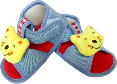 

Littly Denim Baby Boys & Girls Soft base Booties(Toe to Heel Length - 10 cm Sky Blue)
