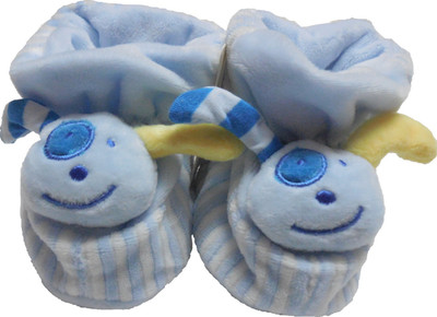 BornBabyKids Booties(Toe to Heel Length - 7 cm Blue)