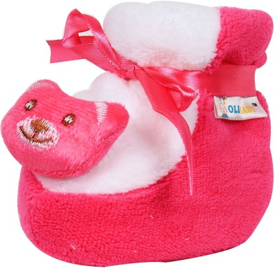 

Ole Baby Cute Balu the bear Plush Soft Furry Organic 3d Ole Toons 0-9 Months Booties(Toe to Heel Length - 9 cm Pink)