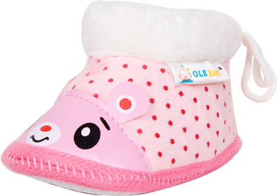 

Ole Baby Cute Mousy Applique Soft Furry Organic Toons 12-18 Months Booties(Toe to Heel Length - 13 cm Pink)