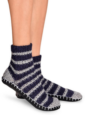 

Senora LBT-5 GREY NAVY Booties(Toe to Heel Length - 24 cm Grey)