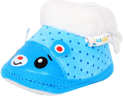 

Ole Baby Cute Mousy Applique Soft Furry Organic Toons 12-18 Months Booties(Toe to Heel Length - 13 cm Blue)