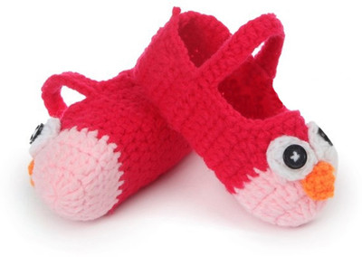 

AkinosKIDS Cartoon crochet prewalker Toddler baby sandal shoes Booties(Toe to Heel Length - 10 cm Red)